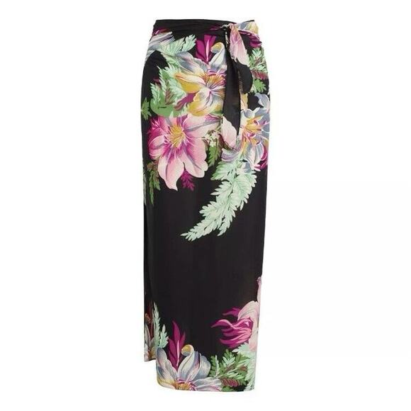 Walter Baker Black Floral Swim Sarong - Picture 3 of 9